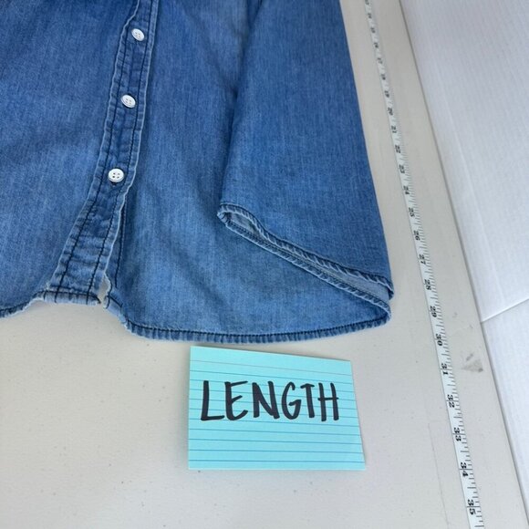 Torrid Blue Denim Button Down Shirt - Picture 7 of 13